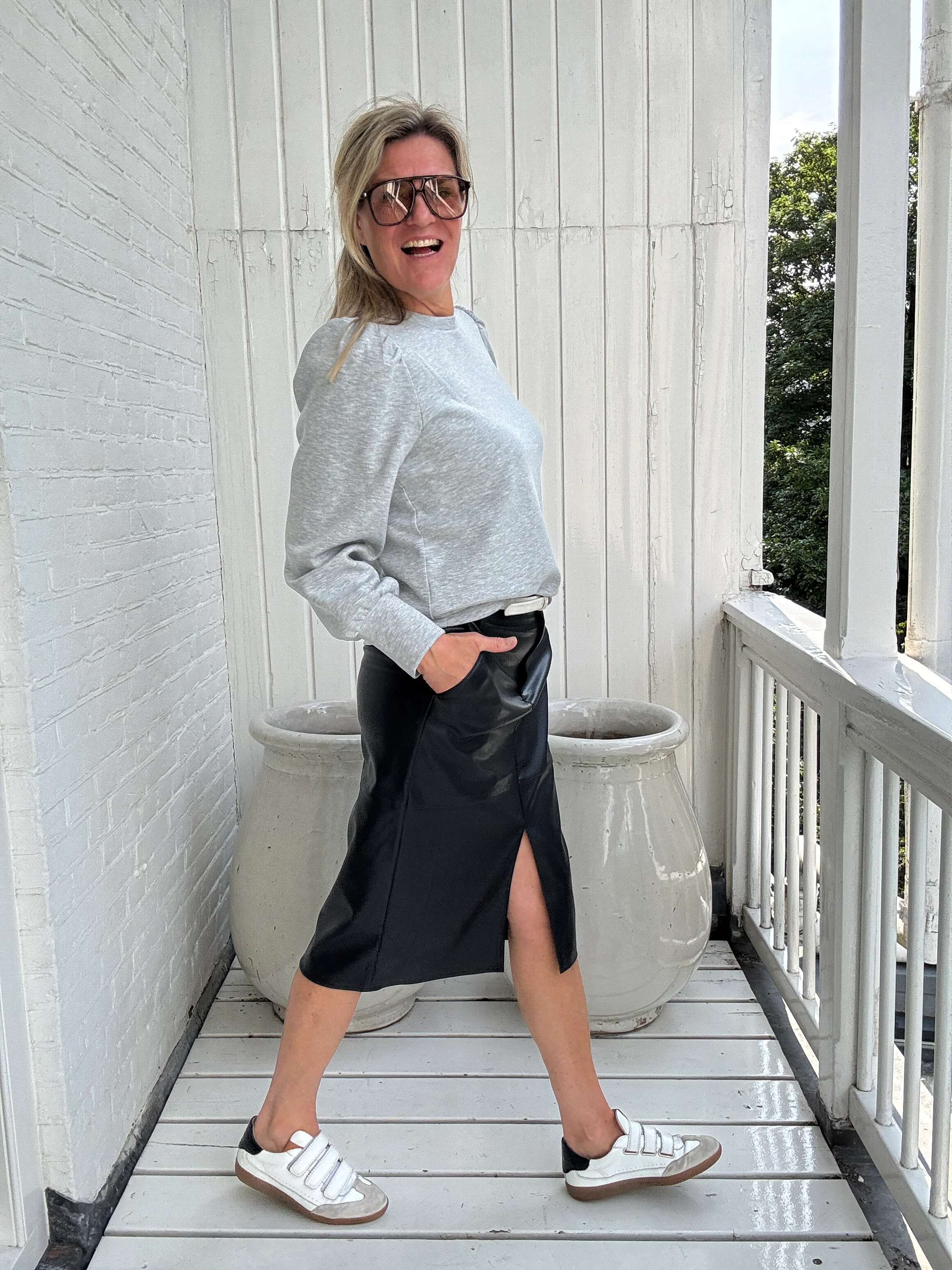 Rok - DAGMAR HW MIDI COATED SKIRT - VILA - Image 12