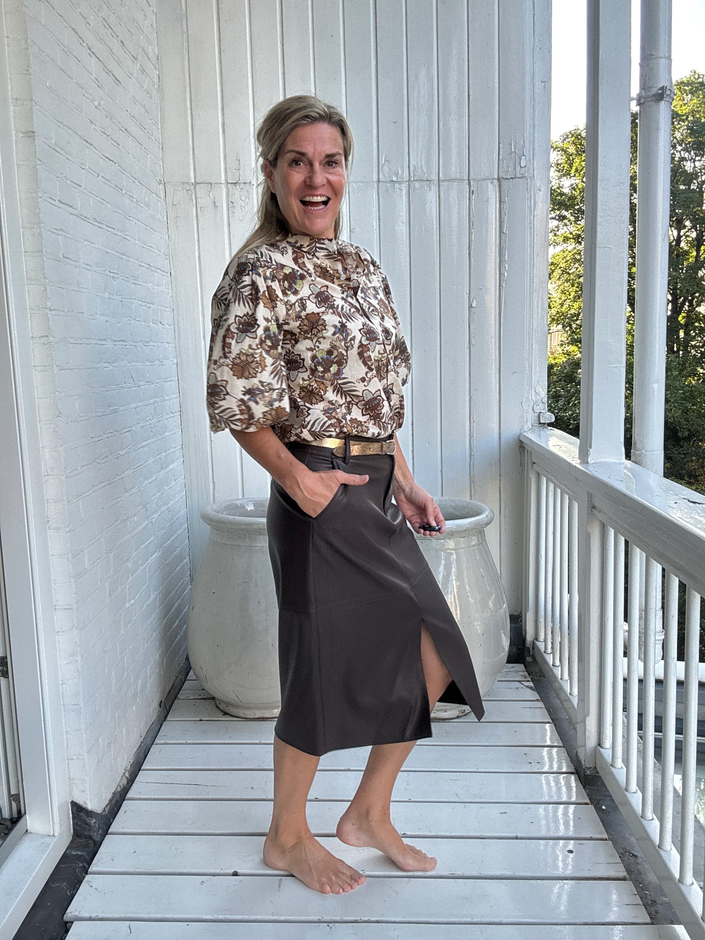 Rok - DAGMAR HW MIDI COATED SKIRT - VILA - Image 15