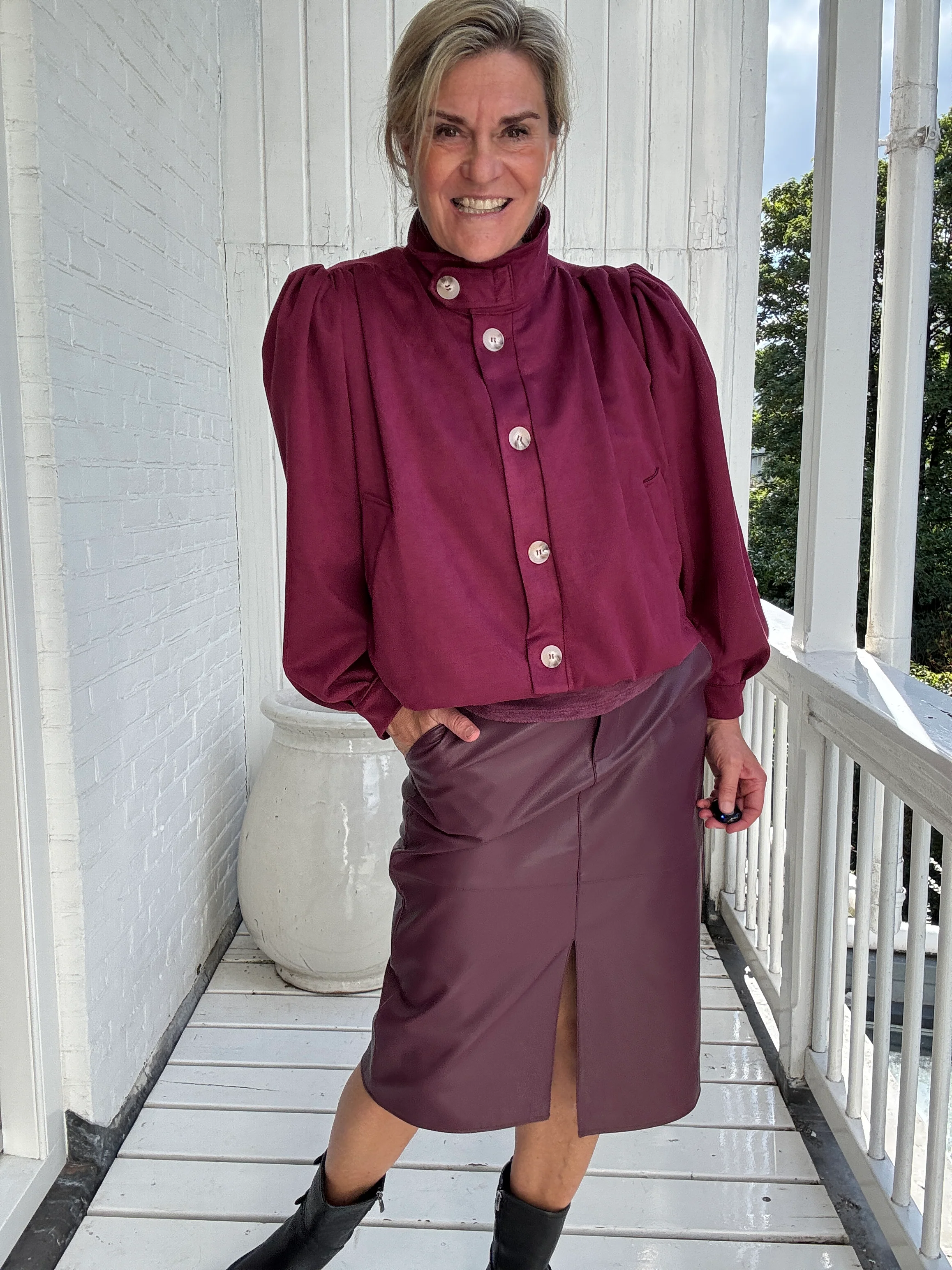 Rok - DAGMAR HW MIDI COATED SKIRT - VILA - Image 8